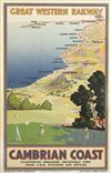 DESIGNER UNKNOWN. GREAT WESTERN RAILWAY / CAMBRIAN COAST. Circa 1925. 39x24 inches, 101x63 cm. Philip Reid, London.